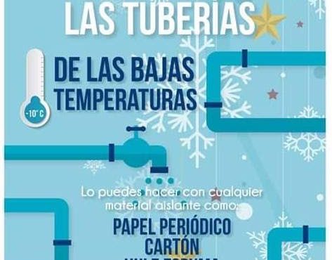 EXHORTA JIAPAZ A PROTEGER TUBERÍAS PARA PREVENIR DAÑOS Y CUIDAR ECONOMÍA FAMILIAR