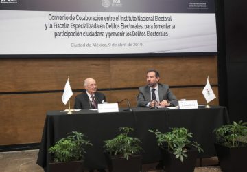 FIRMAN INE Y FISCALÍA ELECTORAL CONVENIO