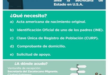 OFRECE SEZAMI TRÁMITE DE APOSTILLE DE ACTAS AMERICANAS A HIJOS DE MIGRANTES ZACATECANOS NACIDOS EN EEUU