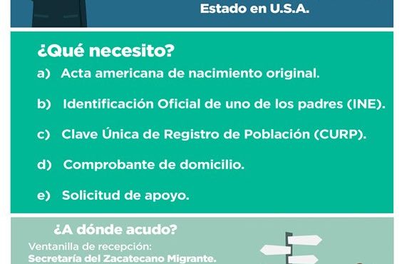 OFRECE SEZAMI TRÁMITE DE APOSTILLE DE ACTAS AMERICANAS A HIJOS DE MIGRANTES ZACATECANOS NACIDOS EN EEUU