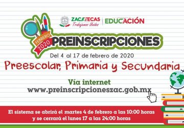 EL 4 DE FEBRERO INICIAN LAS PREINSCRIPCIONES PARA PREESCOLAR, PRIMARIA Y SECUNDARIA