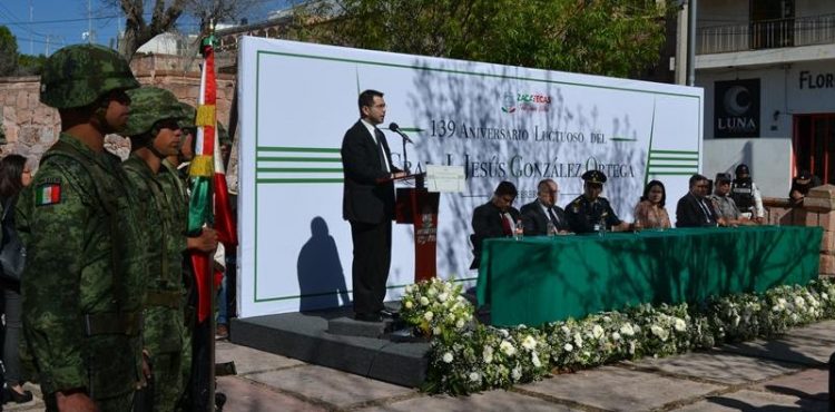 CONMEMORAN AUTORIDADES CXXXIX ANIVERSARIO LUCTUOSO DEL GENERAL J. JESÚS GONZÁLEZ ORTEGA