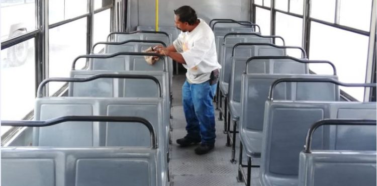 GOBIERNO DEL ESTADO, CONCESIONARIOS Y OPERADORES REALIZAN LIMPIEZA  DEL TRANSPORTE PÚBLICO