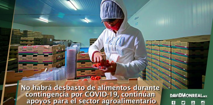 NO HABRÁ DESBASTO DE ALIMENTOS DURANTE CONTINGENCIA POR COVID-19, CONTINÚAN APOYOS PARA EL SECTOR AGROALIMENTARIO