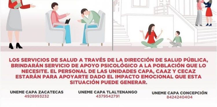 OFRECE SECTOR SALUD APOYO PSICOLÓGICO A ZACATECANOS DURANTE CONTINGENCIA SANITARIA