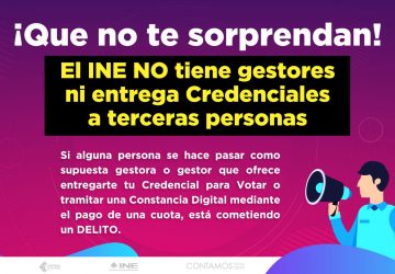 TRÁMITE DE CONSTANCIA DIGITAL DE IDENTIDAD ES GRATUITO: INE