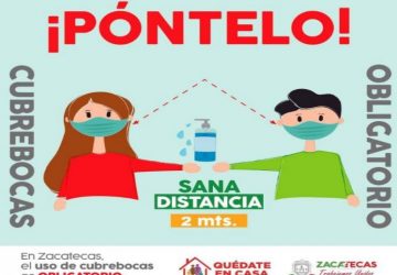 REGISTRA ZACATECAS 109 NUEVOS CONTAGIOS DE COVID-19 Y ACUMULA 2 MIL 646 CASOS POSITIVOS EN TOTAL