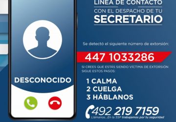 EN ACCIONES DISTINTAS, RESCATA SSP A VÍCTIMA DE SECUESTRO VIRTUAL Y DETIENE A MUJER EN EL CERERESO