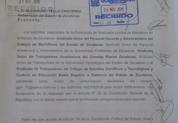 ORGANIZACIONES SINDICALES DE EDUCACIÓN  EXIGEN DIÁLOGO