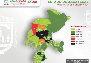 REGISTRA ZACATECAS 222 NUEVOS CASOS POSITIVOS DE COVID-19 EN 24 HORAS