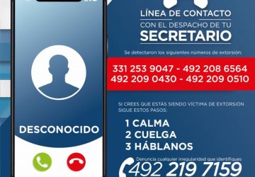 ALERTA SSP SOBRE NÚMEROS TELEFÓNICOS UTILIZADOS PARA EXTORSIONAR