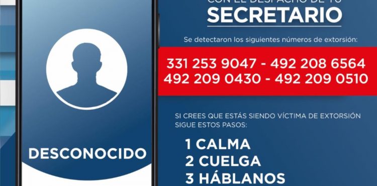 ALERTA SSP SOBRE NÚMEROS TELEFÓNICOS UTILIZADOS PARA EXTORSIONAR