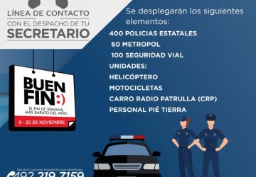 SECRETARÍA DE SEGURIDAD PÚBLICA PONE EN MARCHA OPERATIVO BUEN FIN