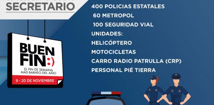 SECRETARÍA DE SEGURIDAD PÚBLICA PONE EN MARCHA OPERATIVO BUEN FIN