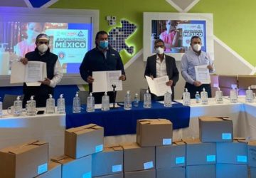 GRUPO MODELO HACE ENTREGA DE GEL ANTIBACTERIAL PARA CANACOZAC Y OTROS ORGANISMOS EMPRESARIALES