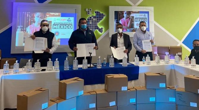 GRUPO MODELO HACE ENTREGA DE GEL ANTIBACTERIAL PARA CANACOZAC Y OTROS ORGANISMOS EMPRESARIALES