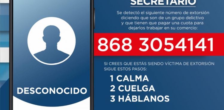 ALERTA SSP SOBRE MODALIDAD DE EXTORSIÓN TELEFÓNICA A COMERCIANTES