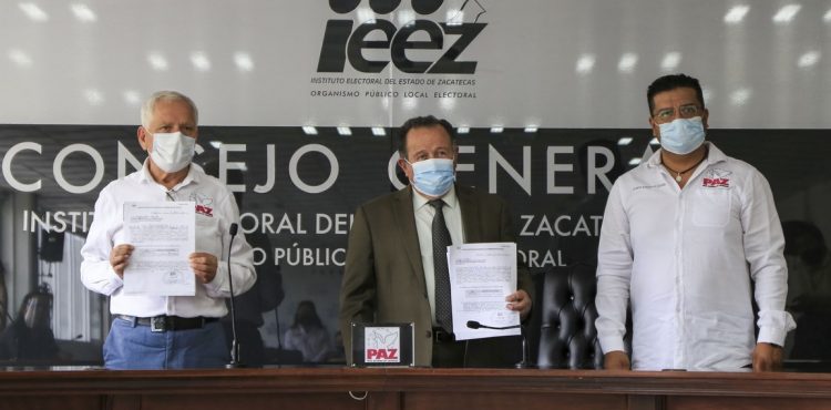 PRESENTAN ANTE EL IEEZ SOLICITUD DE REGISTRO DE LA CANDIDATURA DE FLAVIO CAMPOS MIRAMONTES, POR EL PARTIDO PAZ PARA DESARROLLAR ZACATECAS