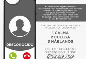 DETECTA SSP MODALIDAD DE EXTORSIÓN TELEFÓNICA