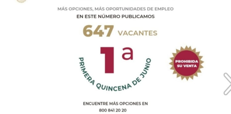 SE OFERTAN EN ZACATECAS, FRESNILLO Y RÍO GRANDE 647 VACANTES DE EMPLEO