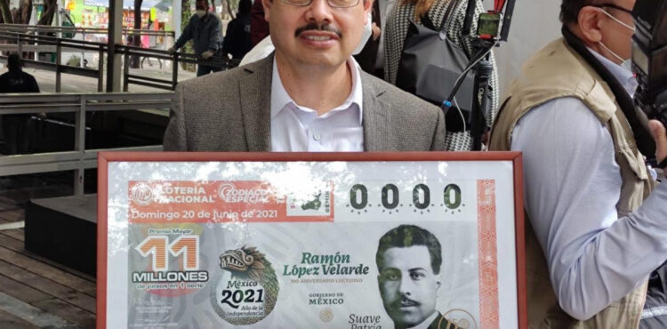 DEVELAN BILLETE DE LOTERÍA CONMEMORATIVO AL CENTENARIO LUCTUOSO DE RAMÓN LÓPEZ VELARDE