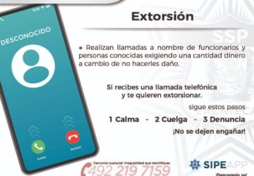 ALERTA MESA ESTATAL DE CONSTRUCCIÓN DE PAZ Y SEGURIDAD SOBRE MODALIDAD DE EXTORSIÓN TELEFÓNICA