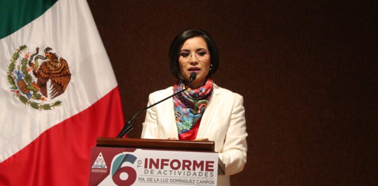 LA DRA. MA. DE LA LUZ DOMÍNGUEZ RINDE SU SEXTO INFORME FRENTE A LA CDHEZ