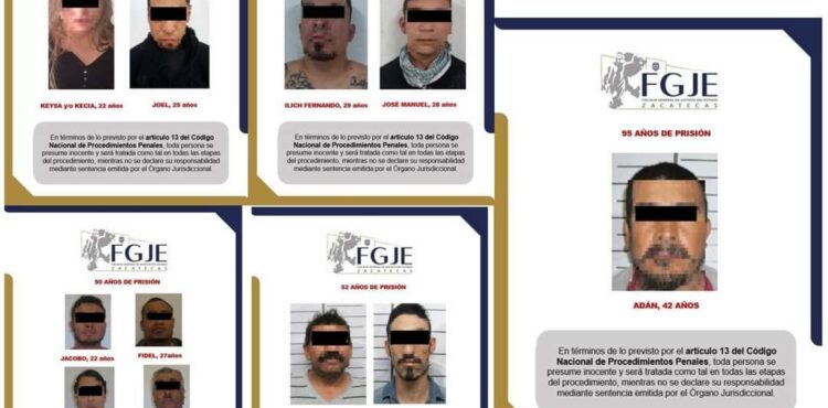 SENTENCIAN DE 50 HASTA 95 AÑOS DE PRISIÓN A ONCE SECUESTRADORES EN ZACATECAS