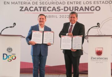 GOBERNADORES DE ZACATECAS Y DURANGO, FORTALECEN COORDINACIÓN OPERATIVA PARA LA RECUPERACIÓN DE LA PAZ Y SEGURIDAD