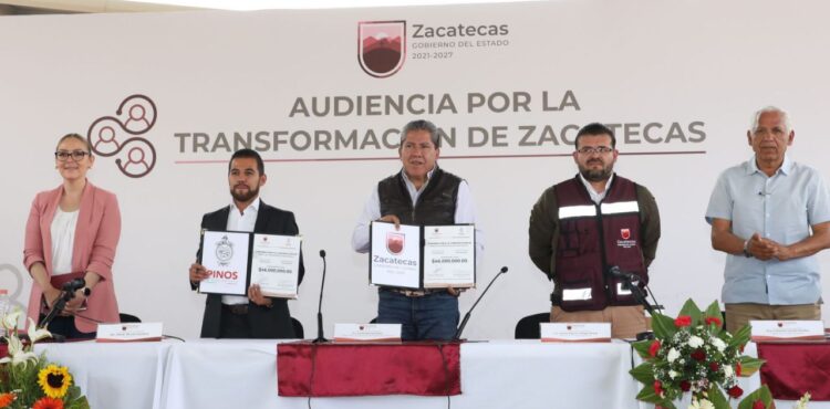 ANUNCIA GOBERNADOR DAVID MONREAL 46 MILLONES DE PESOS PARA MEJORAR LAS CALLES Y CARRETERAS DE PINOS