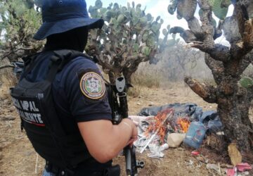 DESMANTELAN SSP Y POLICÍA MUNICIPAL CAMPAMENTO UTILIZADO POR GRUPO DELINCUENCIAL EN OJOCALIENTE