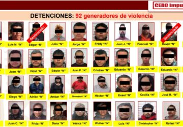 A TRAVÉS DEL PLAN ZACATECAS II, SE DETUVIERON A 92 GENERADORES DE VIOLENCIA