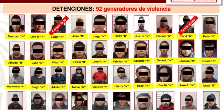 A TRAVÉS DEL PLAN ZACATECAS II, SE DETUVIERON A 92 GENERADORES DE VIOLENCIA