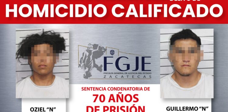 LA FISCALÍA GENERAL OBTIENE FALLO CONDENATORIO DE 70 AÑOS DE PRISIÓN EN CONTRA DE DOS JÓVENES